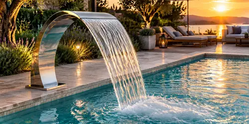 نازل کرتین در آبنما استخری و لنداسکیپ
